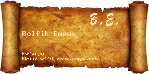 Bolfik Emese névjegykártya